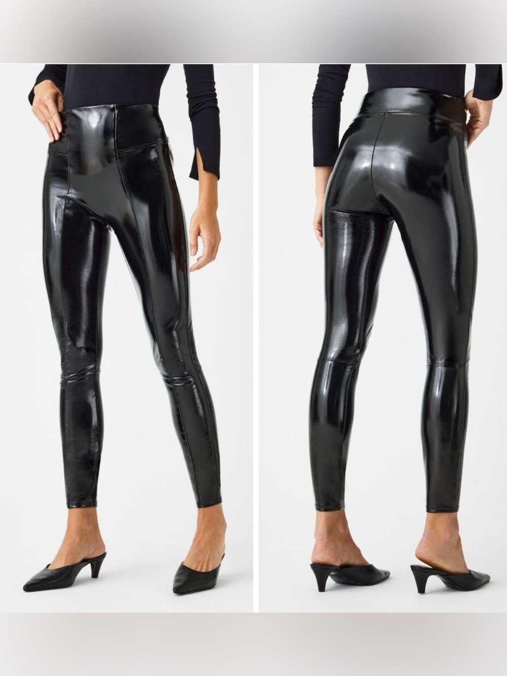 NWT Spanx Faux Patent Leather high waist Leggings M